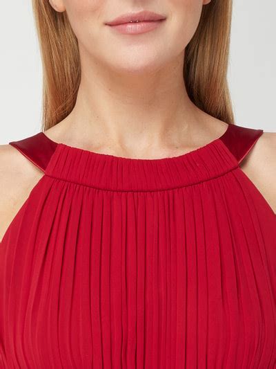 Jake S Cocktail Two Tone Abendkleid Mit Gelegten Falten Rot Online Kaufen