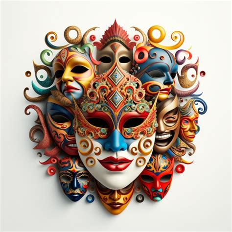 Premium Photo Carnival Mask On White Background Generative Ai