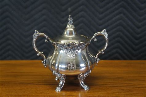 Wallace Baroque Silverplate Coffee Tea Service Set Tray Teapot Sugar