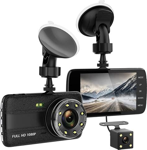 Dash Cam 1080P FULL HD 4 Inch Screen Dual Cameras Amazon Co Uk