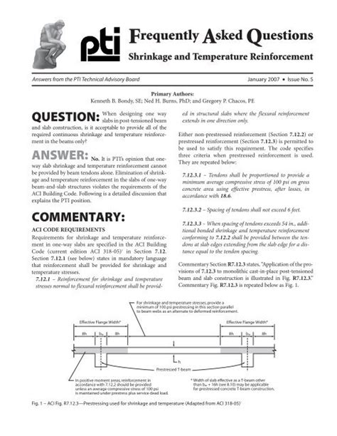 Shrinkage And Temperature Reinforcement Ken Bondy