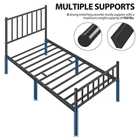 Yaheetech Twin Size Bed Frame Metal Platform Bed Frame Mattress