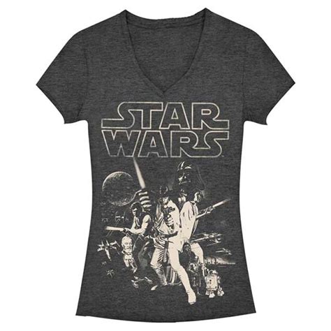 Star Wars Classic Movie Poster Licensed Womens Junior V Neck T Shirt Ebay