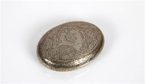 Lot An Edwardian Silver Pebble Snuff Box