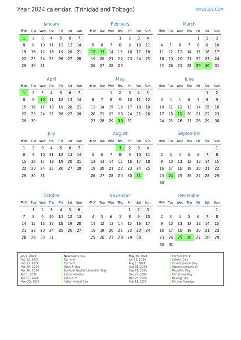 Academic Calendar To Trinidad Marji Shannah