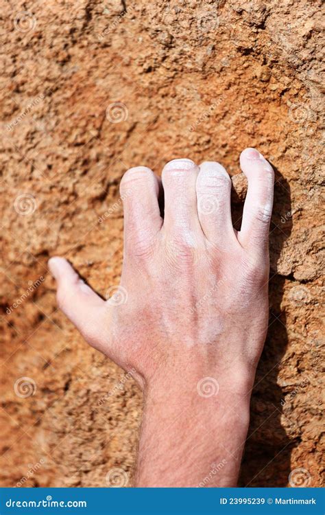 Climbing Hand Grip On Rock Stock Image Image Of Cliff 23995239