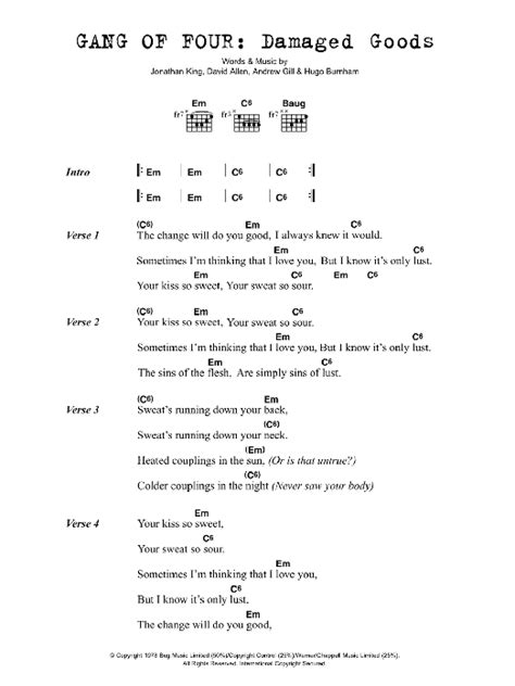 Damaged Goods by Gang Of Four - Guitar Chords/Lyrics - Guitar Instructor