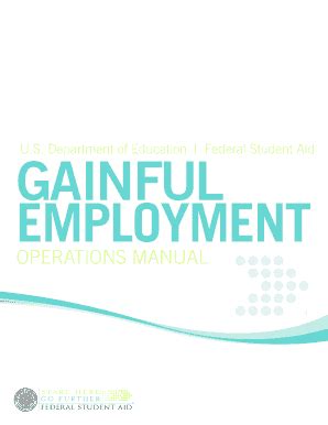 Fillable Online Ifap Ed Gainful Employment Operations Manual IFAP U