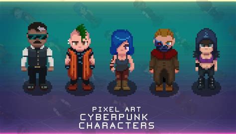 Pixel Art Cyberpunk Characters Thegameassetsmine Cyberpunk