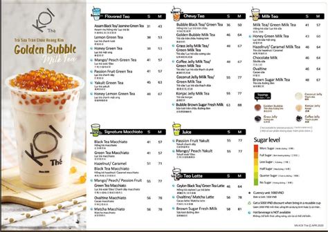 Koi Menu Koi Singapore Bubble Tea Menu 2023 Singapore Menus