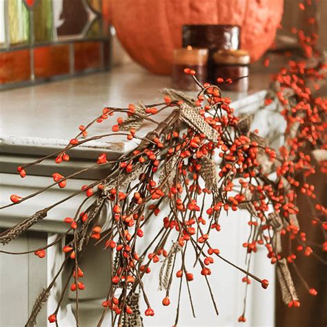 Autumn Pip Berry And Burlap Garland Pip Berries Primitive Decor Factory Direct Craft