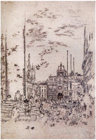 James Whistler The Piazzetta Art Print Poster Prints AllPosters