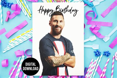 Messi Birthday Card Instant Download Messi Card for Birthday - Etsy