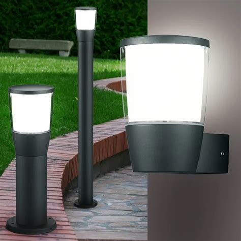 LED JARDIN EMBASE Lampe Anthracite Extérieur Terrasse Mur sur Pied