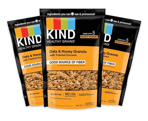 KIND Granos Saludables Avena Y Miel Aperitivos Saludables Sin Gluten