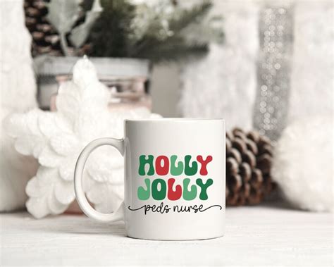 Peds Nurse Christmas Mug Retro Pediatric Nurse Holiday Coffee Etsy Uk