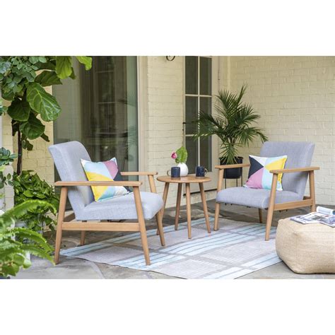 Allen Roth Highland Creek 3 Piece Woven Patio Conversation Set With Cushions