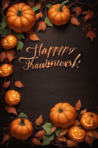 Premium AI Image Happy Thanksgiving Background With Pumpkins And