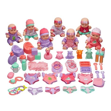 Kid Connection Deluxe 9 Baby Doll Play Set 48 Pieces African