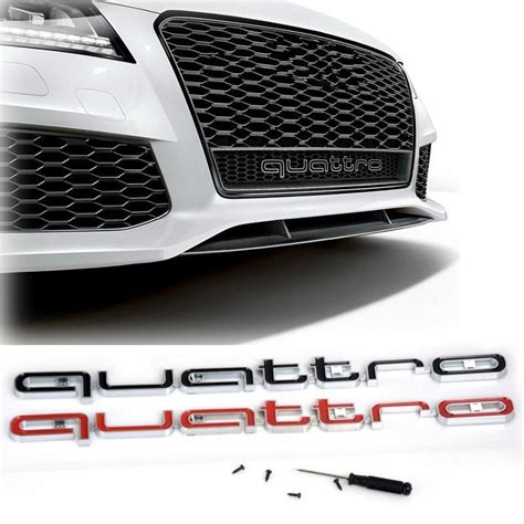 High Quality Audi Quattro Logo Emblem Car Badge Abs D Stickers Front