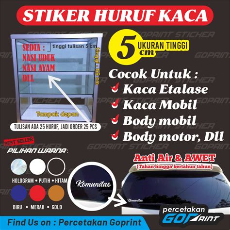 Jual Stiker Kaca Stiker Etalase Toko Anti Air Stiker Kaca Mobil Komunitas Cutting Sticker Decal