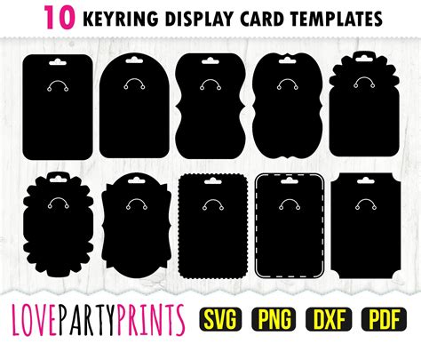 Keyring Display Card Svg Dxf Png Pdf Key Ring Tag Svg Etsy Uk