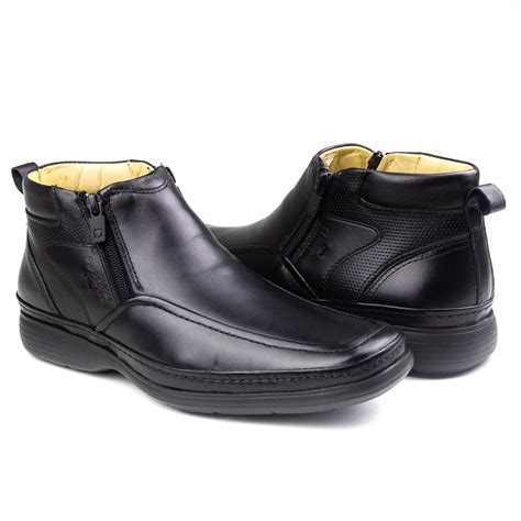 Bota Masculina Pipper Comfort Ziper Preto