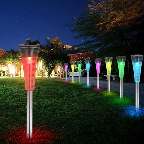 15x Solar Außen LED Erdspieß Steck Lampe RGB SOLAR Leuchte Garten Hof