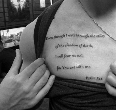 Psalms 23 Chest Tattoo