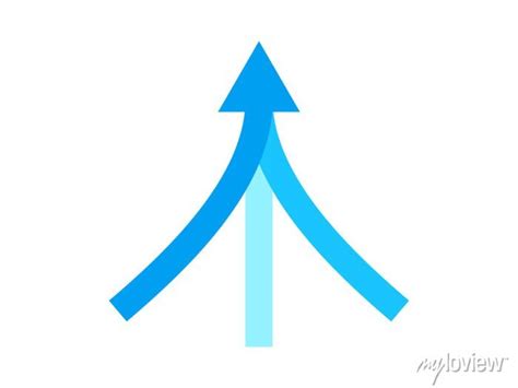 Three Arrow Merging Icon Clipart Image Isolated On White Background