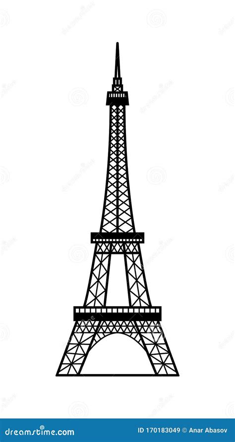 Ilustración Vectorial Del Símbolo De La Torre Eiffel De París Francia