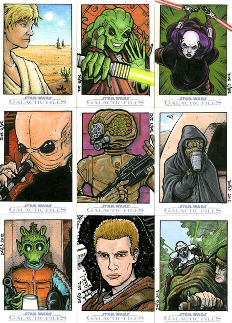 Drawn Under Star Wars Galactic Files Sketch Cards From Topps