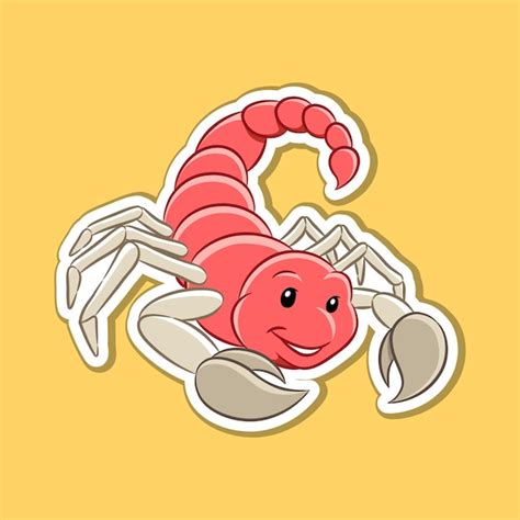 Pegatina Del Signo Del Zodiaco Escorpio Vector Premium