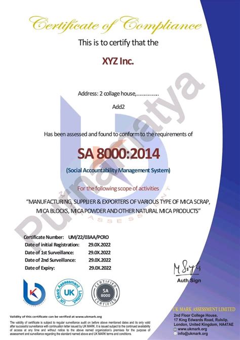 Sa 8000 Audit Sa 8000 Certification Social Accountability 8000 New