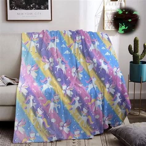 Couverture Licorne Lumineuse Couverture Moelleuse Couverture