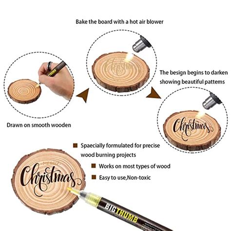 ⓞwood Burning Pen Scorch Burned Marker Pyrography Pens For Diy Projects Fine Tip 1xce ⋌