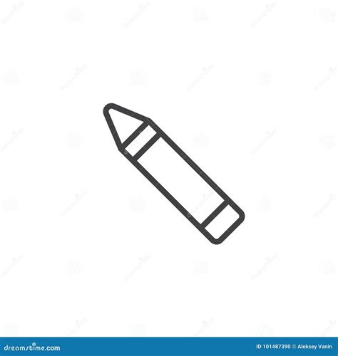 Linear Crayon Icon From Education Outline Collection. Thin Line Crayon ...