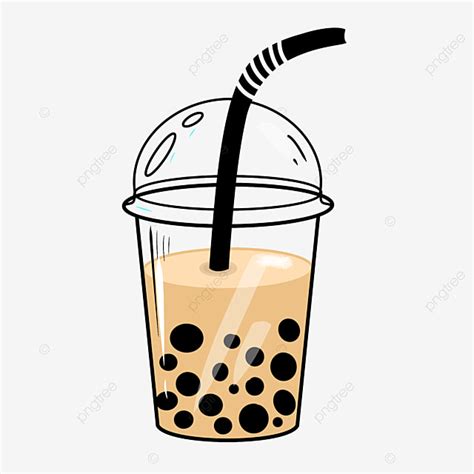 Bubble Milk Tea Clipart Vector Pearl Milk Tea Hand Drawn Illustration