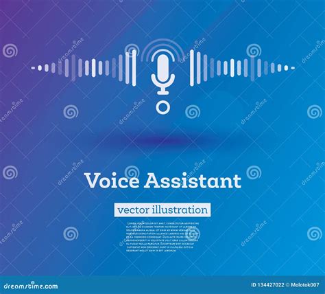 Personal Voice Assistant Sign on Blue Background Stock Vector ...