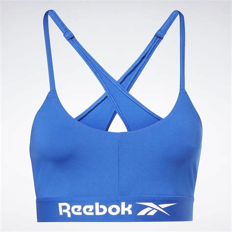Workout Ready Basic Bra In Vector Blue Glen Green Reebok Official Uk