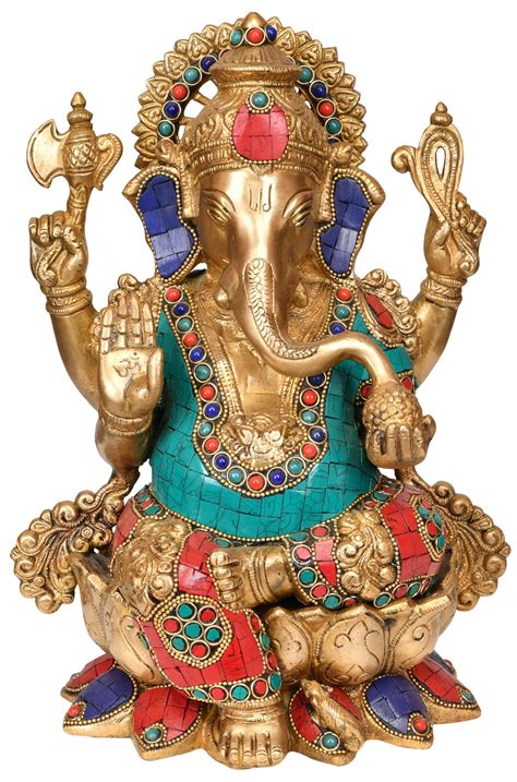 Ashirwad Ganesha Idol With Trishul Mark On Forehead Handmade