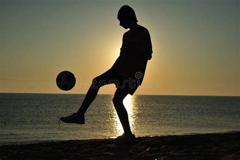 Soccer At Sunset Stock Photo Image Of Sunrise Play Sportsman 6762642