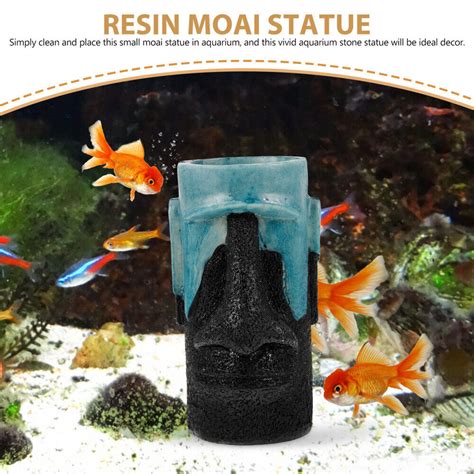 Pcs Aquarium Ornament Moai Statue Fischtank Harz Moai Steinfigur