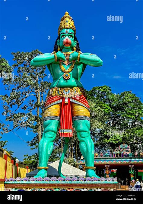 Batu Caves In Kuala Lumpur Statue Of God Hanuman Stock Photo Alamy