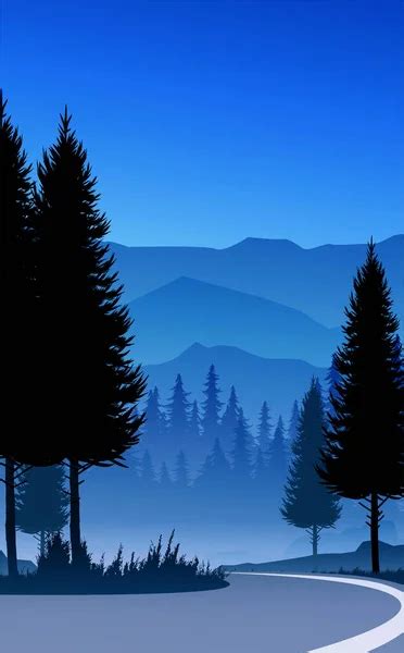 634 Pine Trees In Fog Vector Images Depositphotos
