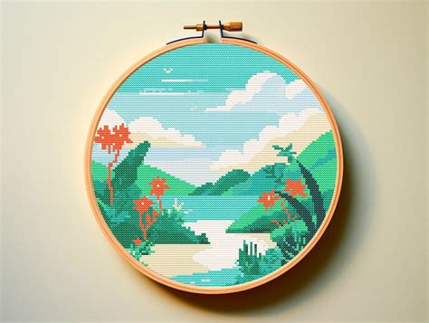 Modern Unique Cross Stitch Pattern Pdf Embroidery Abstract Nature