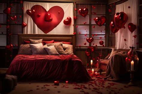 Premium Photo Romantic Valentine S Day Bedroom Decor