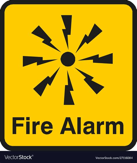 Fire alarm emergency signs and symbols Royalty Free Vector