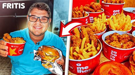 Frango Frito No Balde Lanche De Frango Chips Batata Frango No Balde E Churros Fritis Youtube