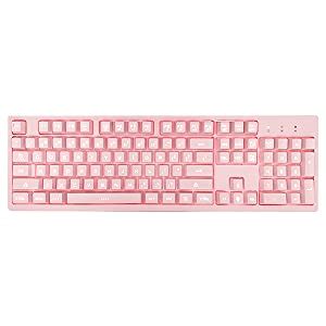 Basaltech Pink Keyboard With Color Led Backlit Keys Quiet Silent